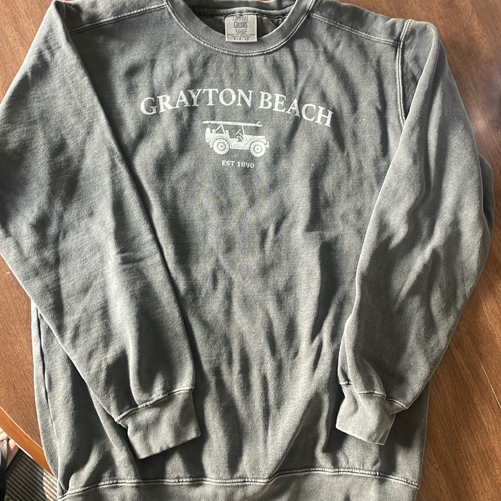 Grayton Beach Gray, washed out black sweatshirt - small